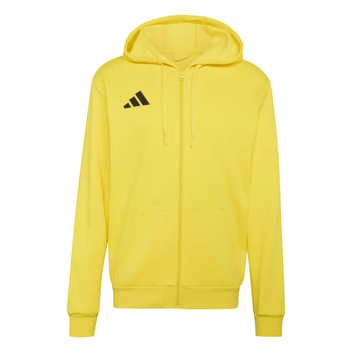Yellow hoodie with Adidas logo on a white background