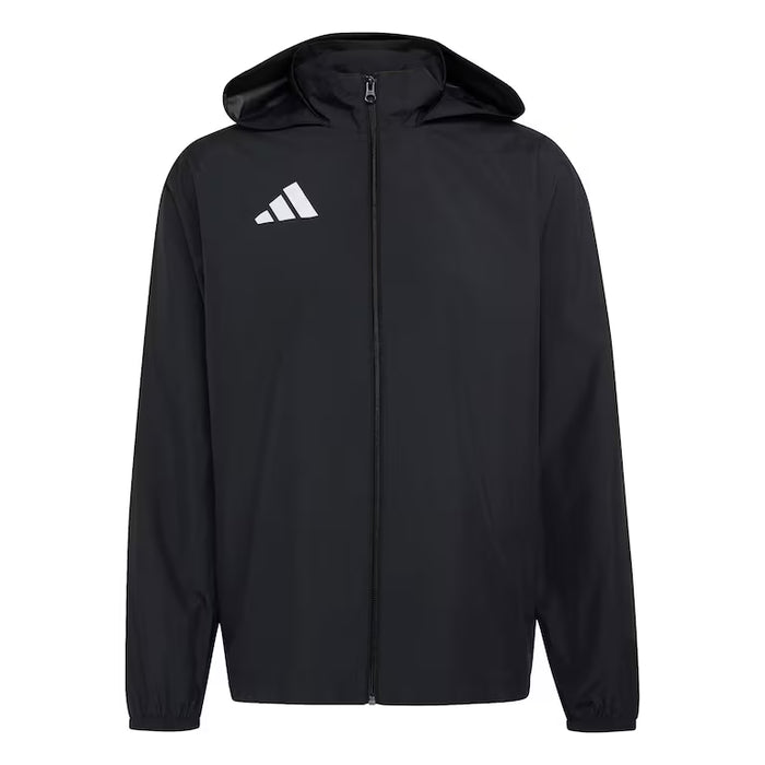 Black jacket with Adidas logo on a white background
