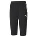 A pair of Puma Team Liga 3/4 length training pants in black with a white Puma logo on the left leg and a gray band around the waist.