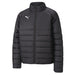 A black padded jacket with a zipper and the Puma logo on the chest.