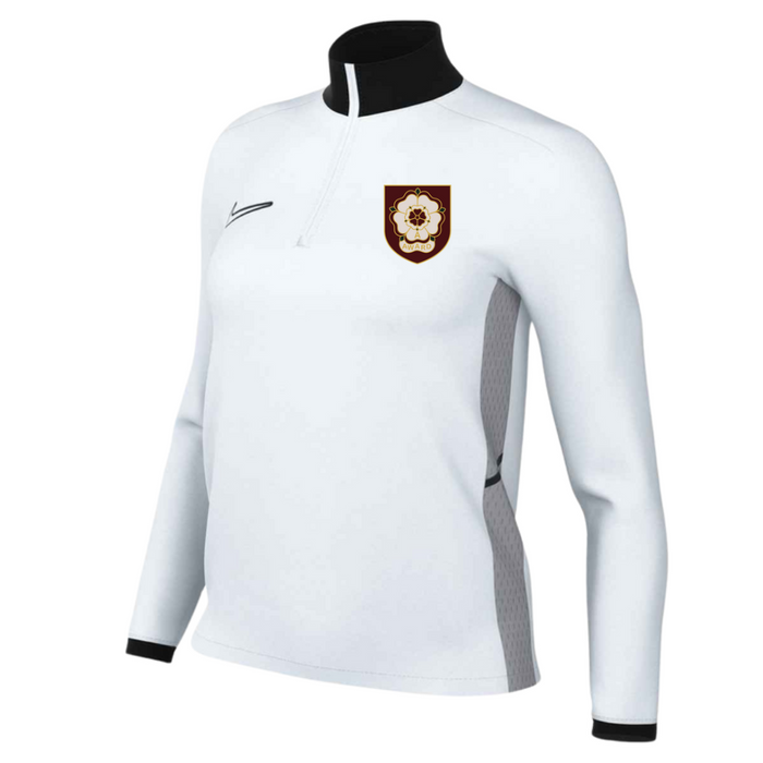 England Netball Women's White Official's 1/4 Zip Drill Top - "A" Award