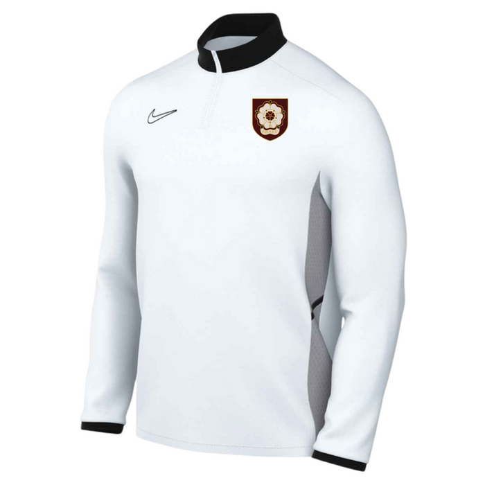 England Netball Unisex White Official's 1/4 Zip Drill Top - "A" Award