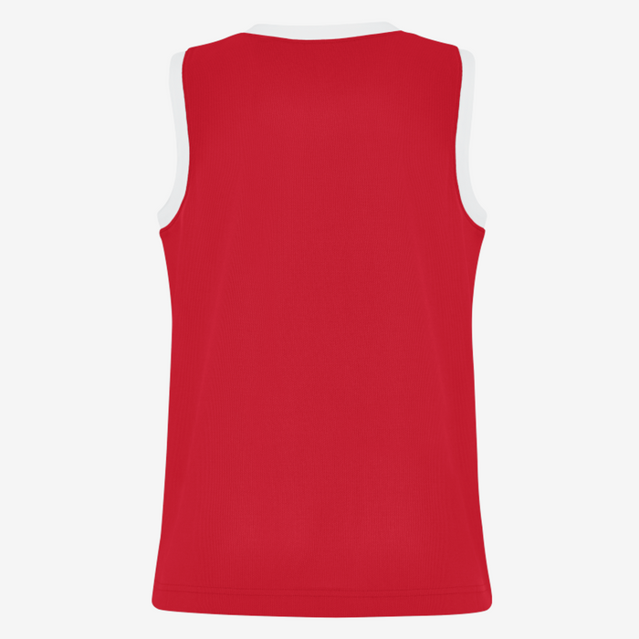 Red sleeveless shirt on a white background