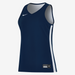Navy blue tank top with white accents on a white background