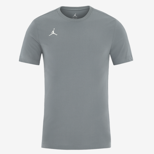 Gray t-shirt with a logo on a white background