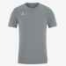 Gray t-shirt with a logo on a white background