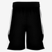 Black shorts with white stripes on a white background