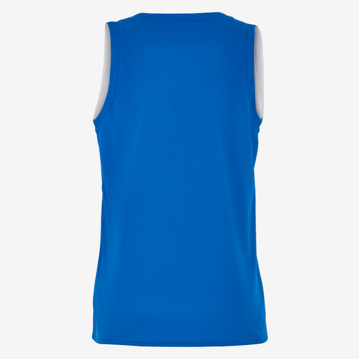 Blue sleeveless shirt on a white background