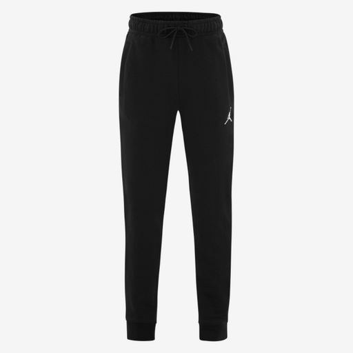Black sweatpants with a logo on a white background