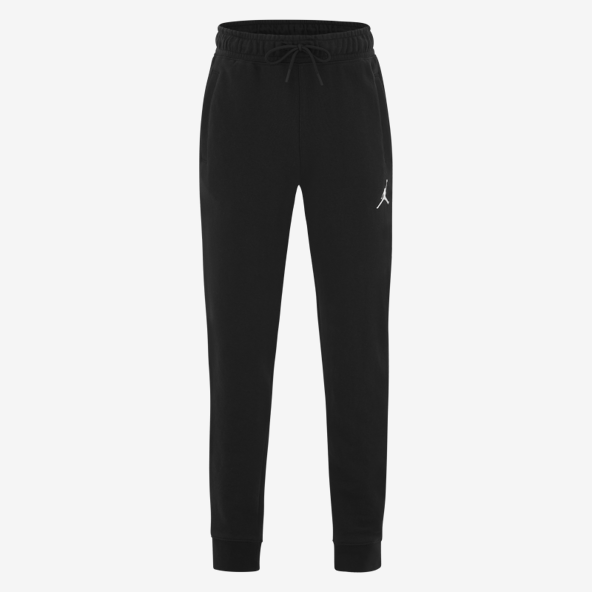 Black sweatpants with a logo on a white background