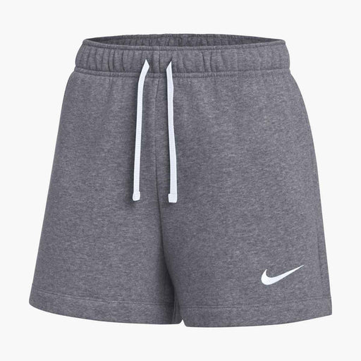 Nike Park Women's Fleece Soccer Shorts in Charcoal Heathr/White