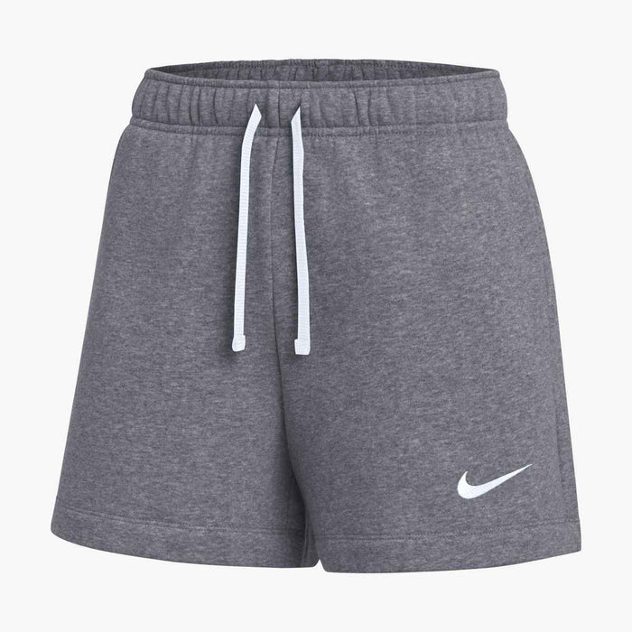Nike Park Women's Fleece Soccer Shorts in Charcoal Heathr/White