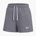 Nike Park Women's Fleece Soccer Shorts in Charcoal Heathr/White
