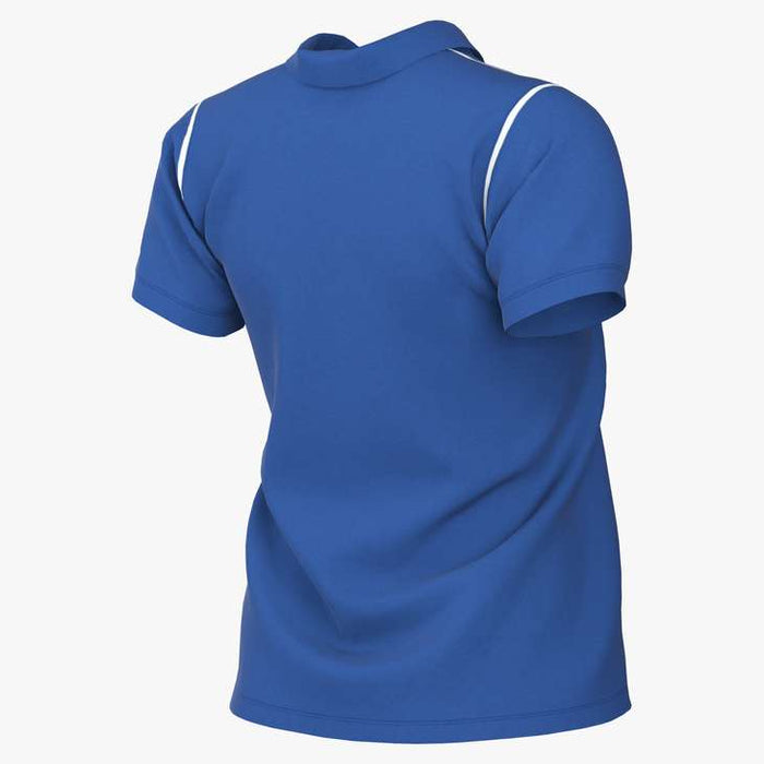 back of Nike Dri-FIT Park 20 Polo Short Sleeve Womens in royal blue