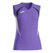 Purple sleeveless sports top with black and white accents on a white background