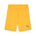 A pair of yellow Puma team goal shorts with a white Puma logo on the left leg.