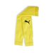 A yellow Puma teamGOAL Sleeve Sock with white Puma logo on the side, designed for sports uniform use.