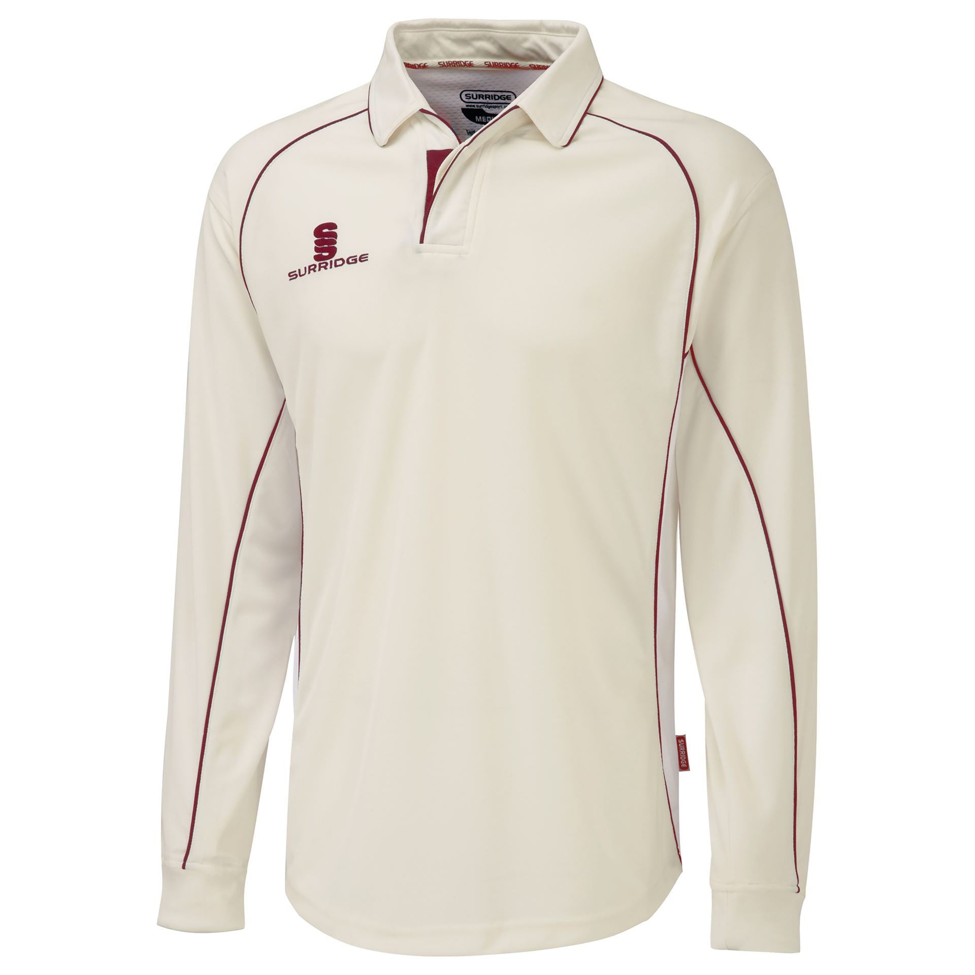Surridge Sport Long Sleeve Cricket Shirt in red