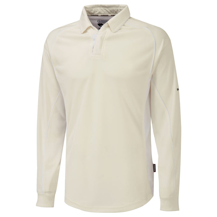 Surridge Sport Long Sleeve Cricket Shirt in white