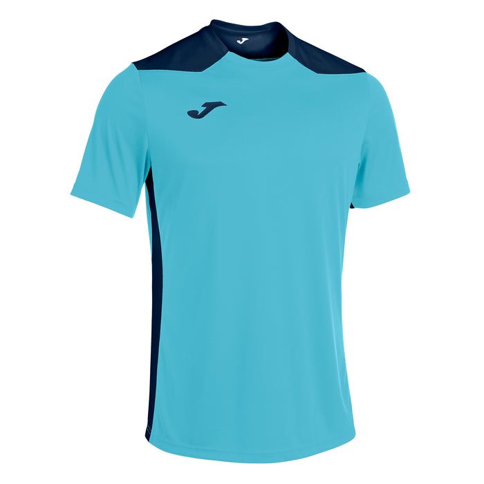 Joma Championship VI Short Sleeve Shirt in Fluor Turquoise/Navy