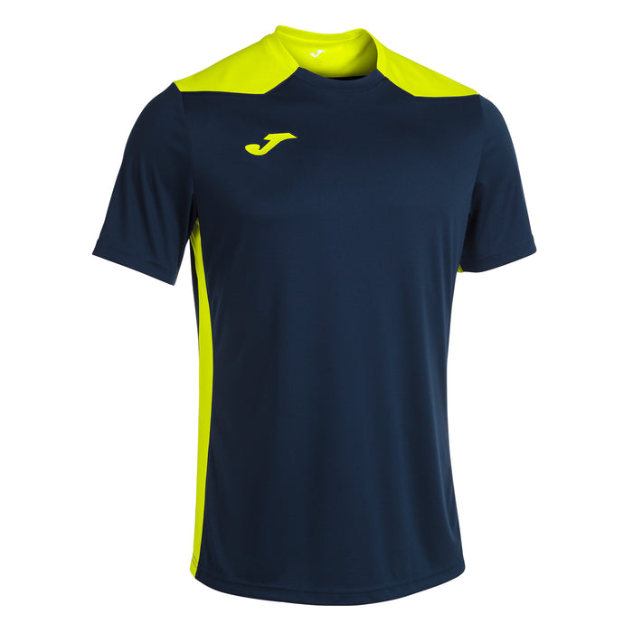 Joma Championship VI Short Sleeve Shirt in Navy/Fluor Yellow