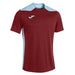 Joma Championship VI Short Sleeve Shirt in Burgundy/Sky Blue