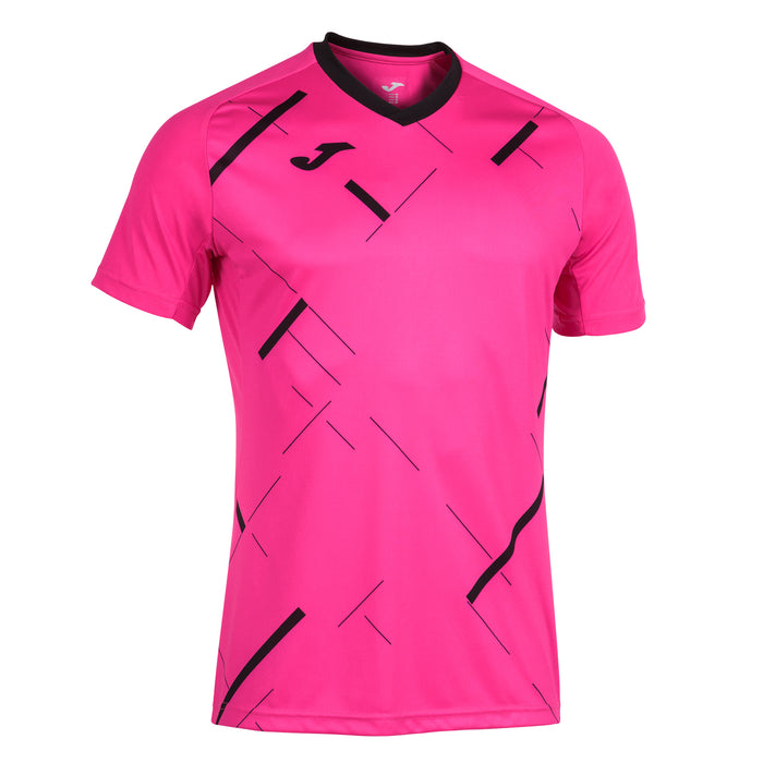 Joma Tiger III Short Sleeve Shirt in Pink/Black