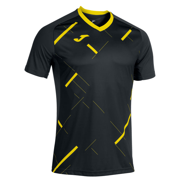 Joma Tiger III Short Sleeve Shirt in Black/Yellow