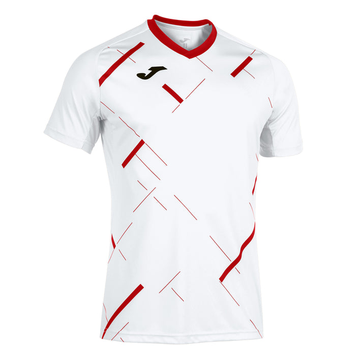 Joma Tiger III Short Sleeve Shirt in White/Red