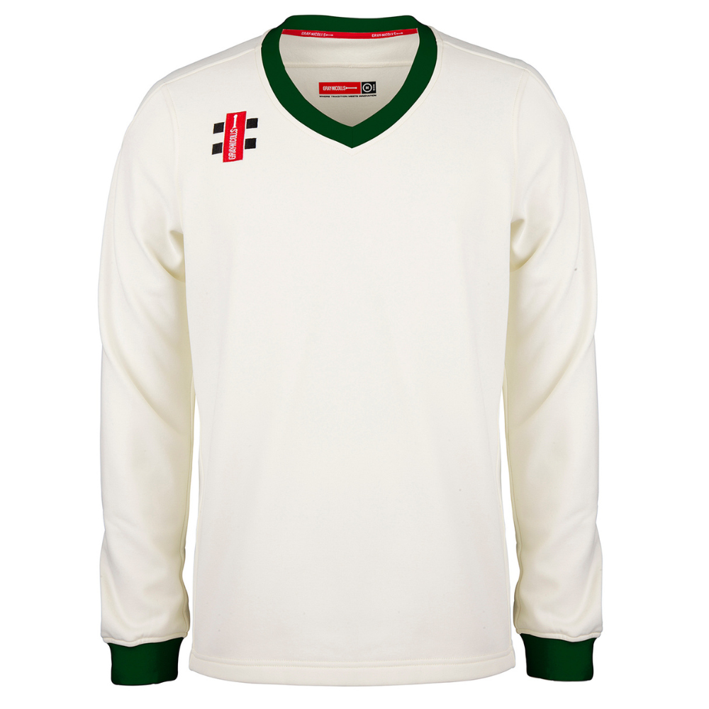 Gray Nicolls Pro Performance Cricket Sweater in ivory/green