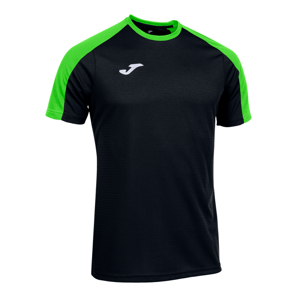Joma Eco Championship Short Sleeve Shirt in black/fluor green