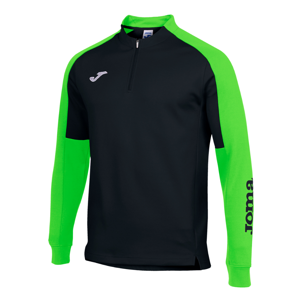 Joma Eco Championship 1/4 Zip Sweatshirt in black/fluor green