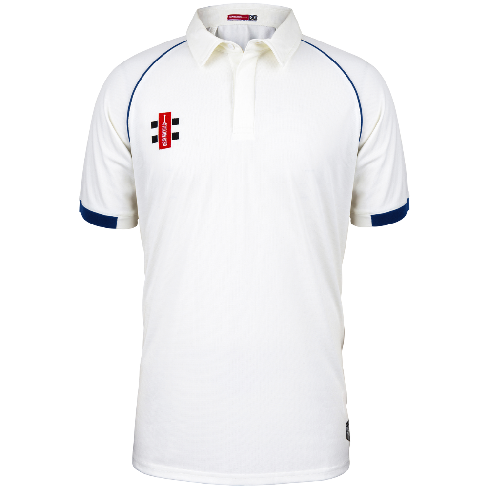 Gray Nicolls Matrix V2 Short Sleeve Cricket Shirt in ivory/navy