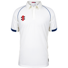 Gray Nicolls Matrix V2 Short Sleeve Cricket Shirt in ivory/navy