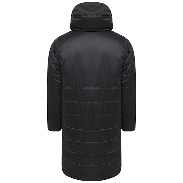 back of Puma Liga Sideline Bench Jacket Long in black