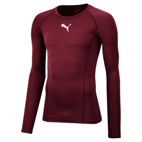 Puma Liga Long Sleeve Baselayer in cordovan