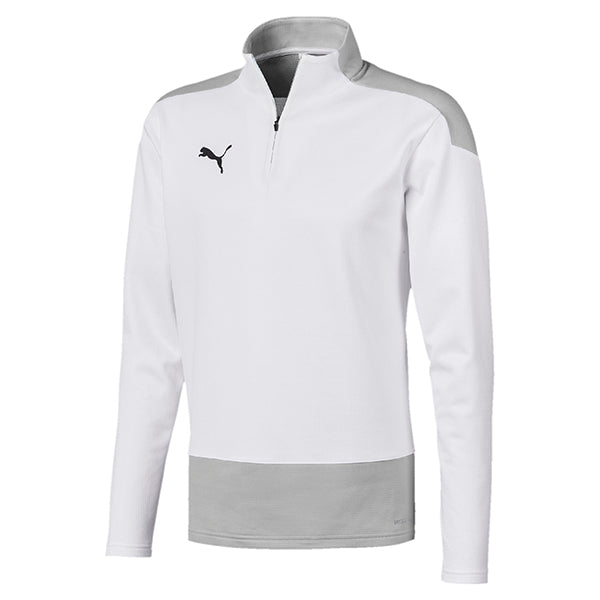 Puma Goal Training 1/4 Zip Top in White/Gray Violet