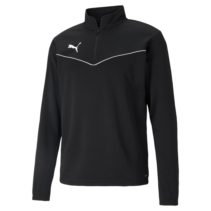 Puma Team Rise 1/4 Zip Top in BLACK/WHITE