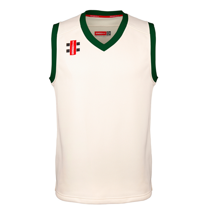 Gray Nicolls Pro Performance Cricket Slipover in ivory/green