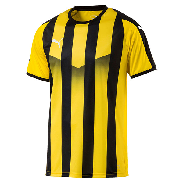black and yellow striped top