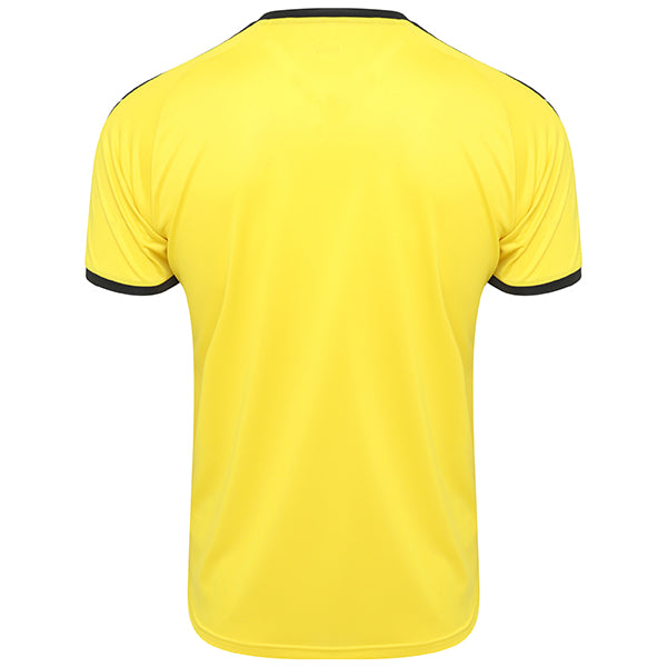 back of Puma Liga Shirt Striped in cyber yellow