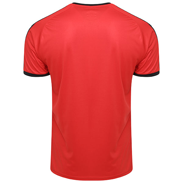 back of Puma Liga Shirt Striped in red and black