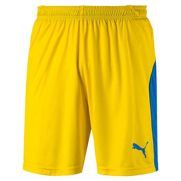 Puma Liga Football Shorts in Cyber Yellow and Electric Blue Lemonade