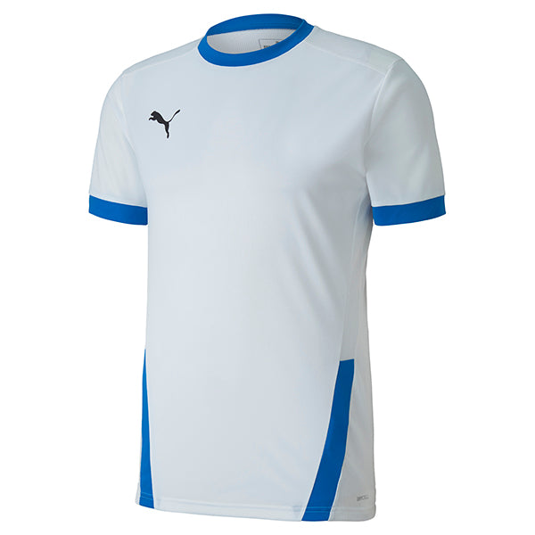 Puma Goal Shirt in White/Electric Blue Lemonade