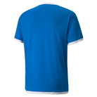 back of Puma Team Liga 25 Short Sleeve Shirt in electric blue lemonade