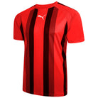Puma Team Liga Striped Short Sleeve Shirt in red and black