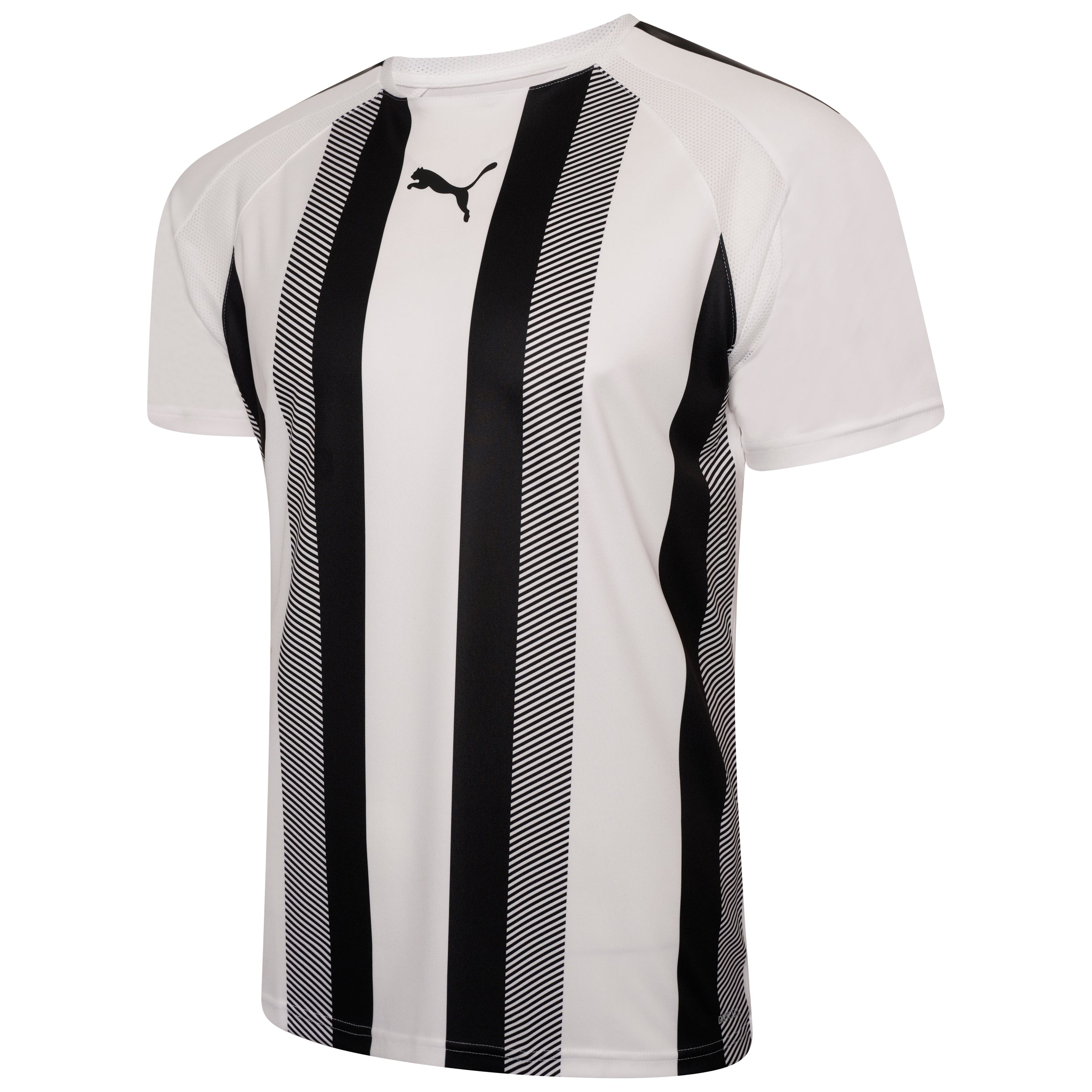 Puma Team Liga Striped Short Sleeve Shirt in white and black