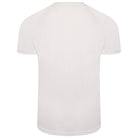 back of Puma Team Liga Striped Short Sleeve Shirt in white and black