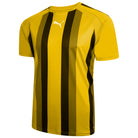 Puma Team Liga Striped Short Sleeve Shirt in cyber yellow and black