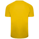 back of Puma Team Liga Striped Short Sleeve Shirt in cyber yellow and black